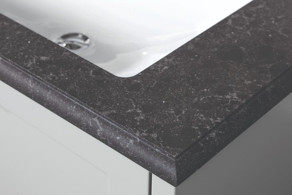 belgian blue quartz countertop with sink